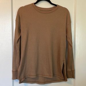 Abercrombie A&F Soft A&F Cozy Burnt Orange Long Sleeve Shirt